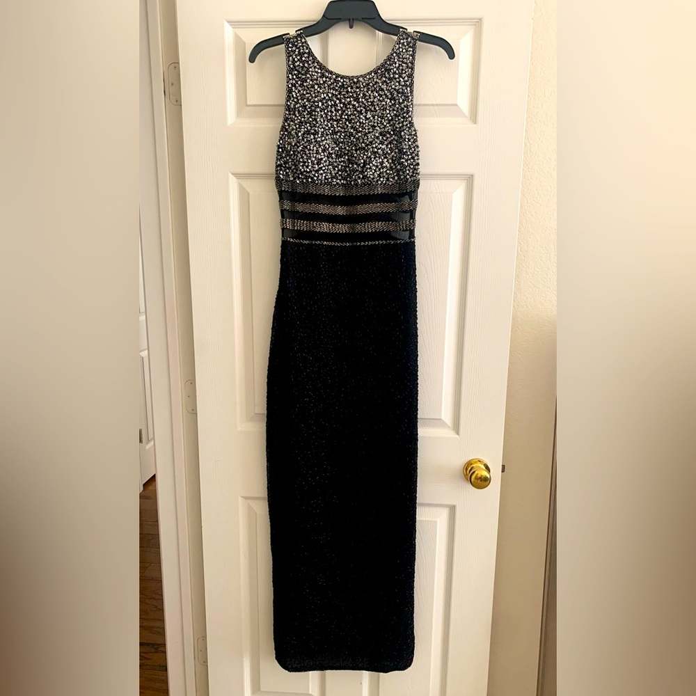 Gorgeous Silk Evening Gown with sheer accents